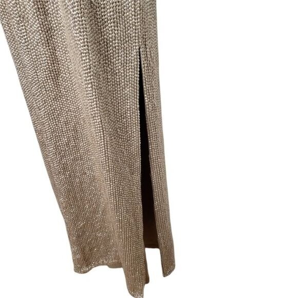 TESSORA Nude Sequin Keyhole Maxi Dress - Picture 12 of 16